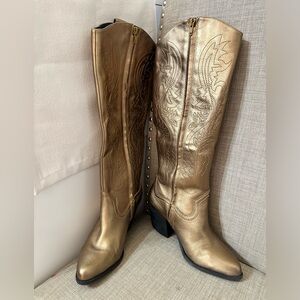 Gianni bini knee high boots Gold